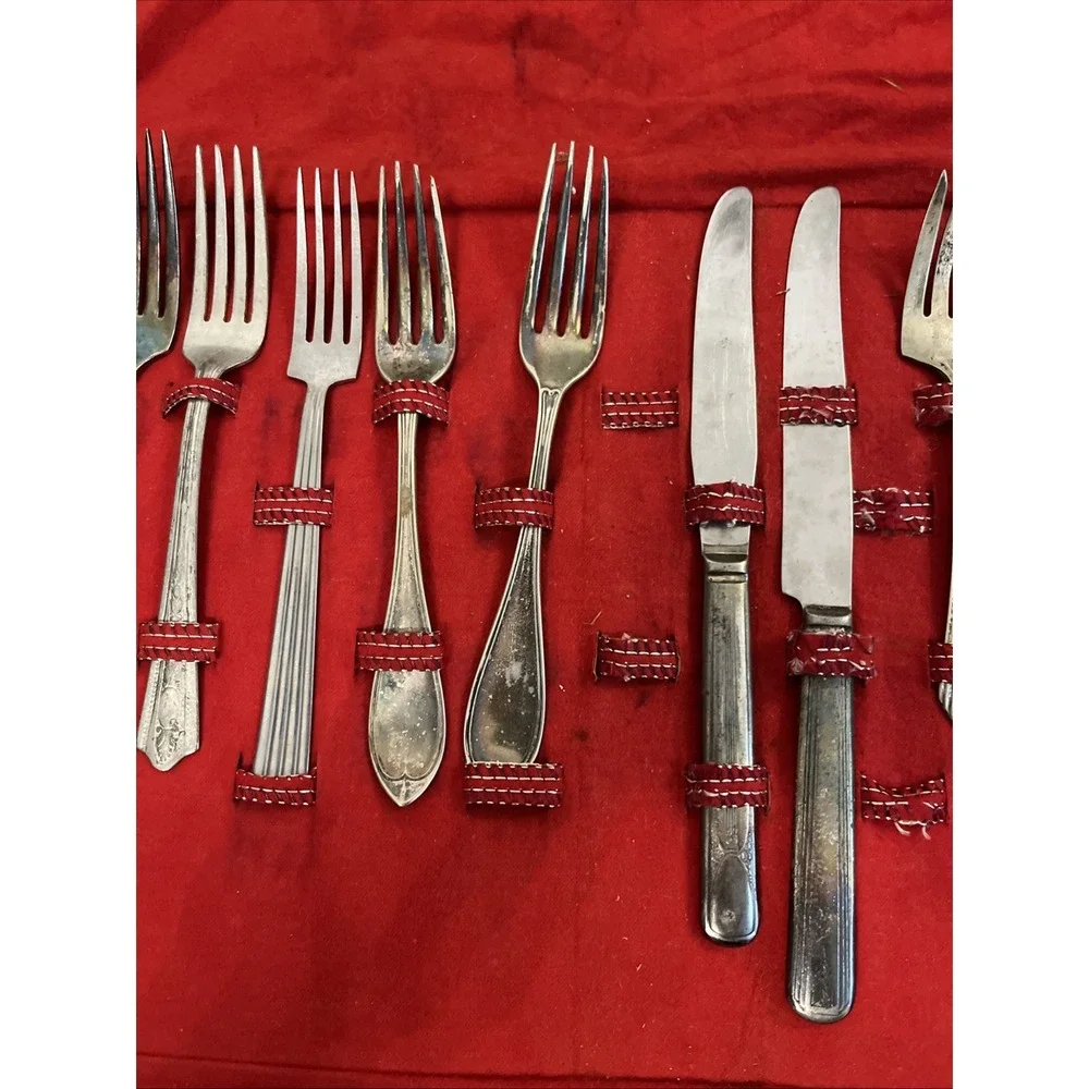 Antique Vintage Silverplate Flatware 16 Lot Oneida Rogers 1800s 1900s With Case